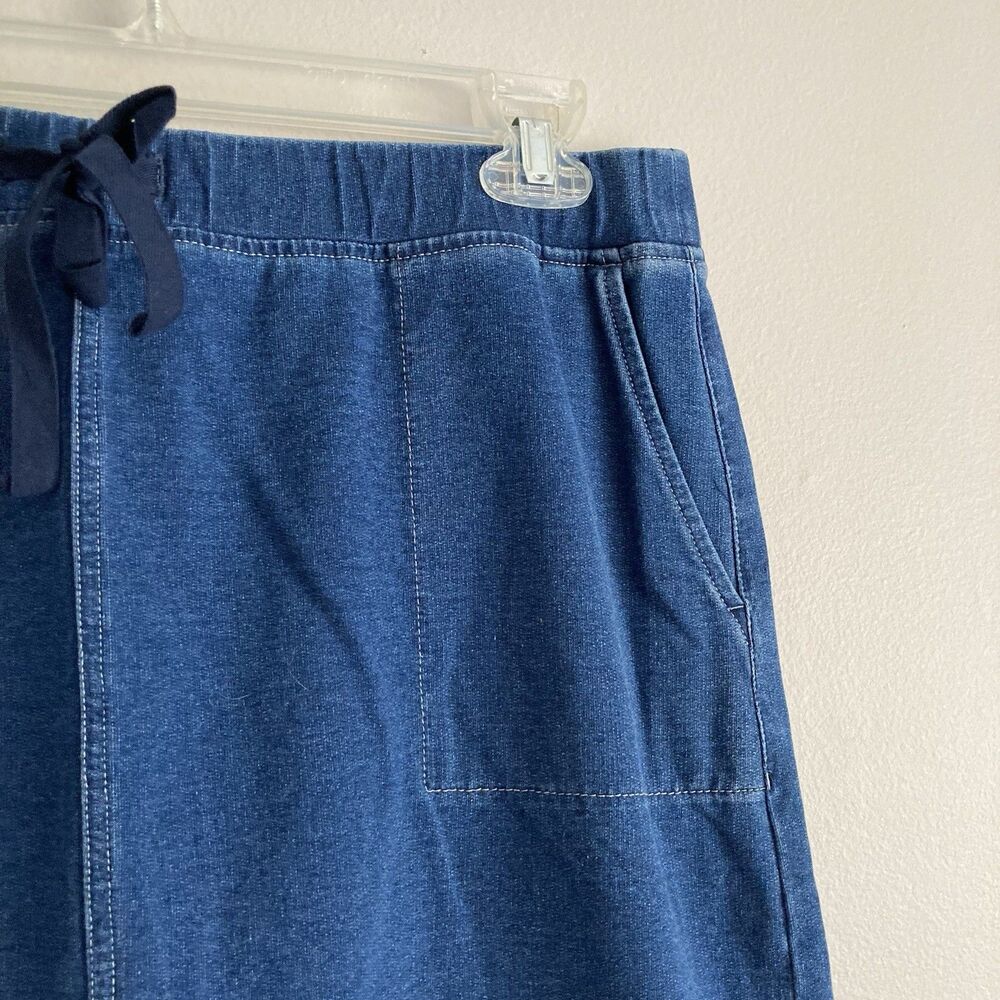 J Jill Indigo Womens Blue Denim Mini Skirt Size Medium Pull On Stretch Classic - Picture 3 of 8